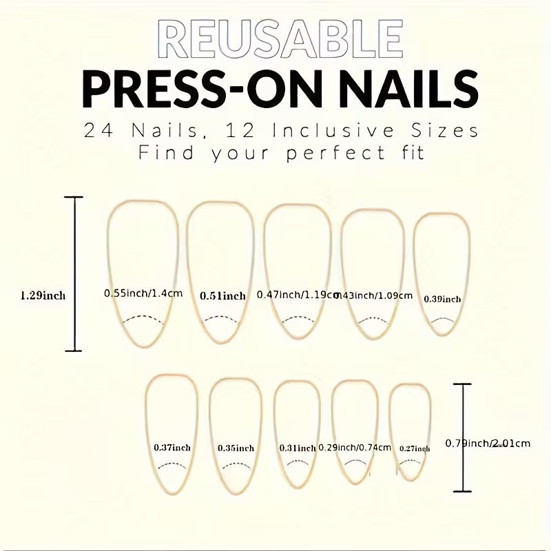 Mystical Magic Potion Bottle Nail Art: Dreamy and Eye-Catching Waterdrop Nails, 24pcs