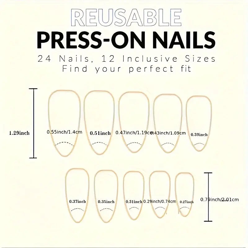 24pcs Cute Sushi Press On Nails