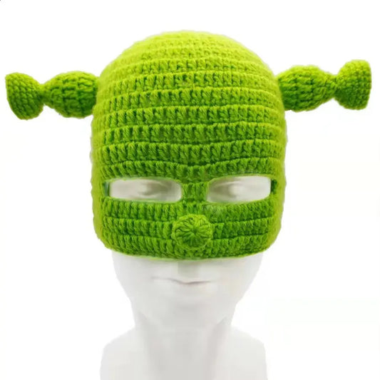 Knitted Green Ear Hat Adults