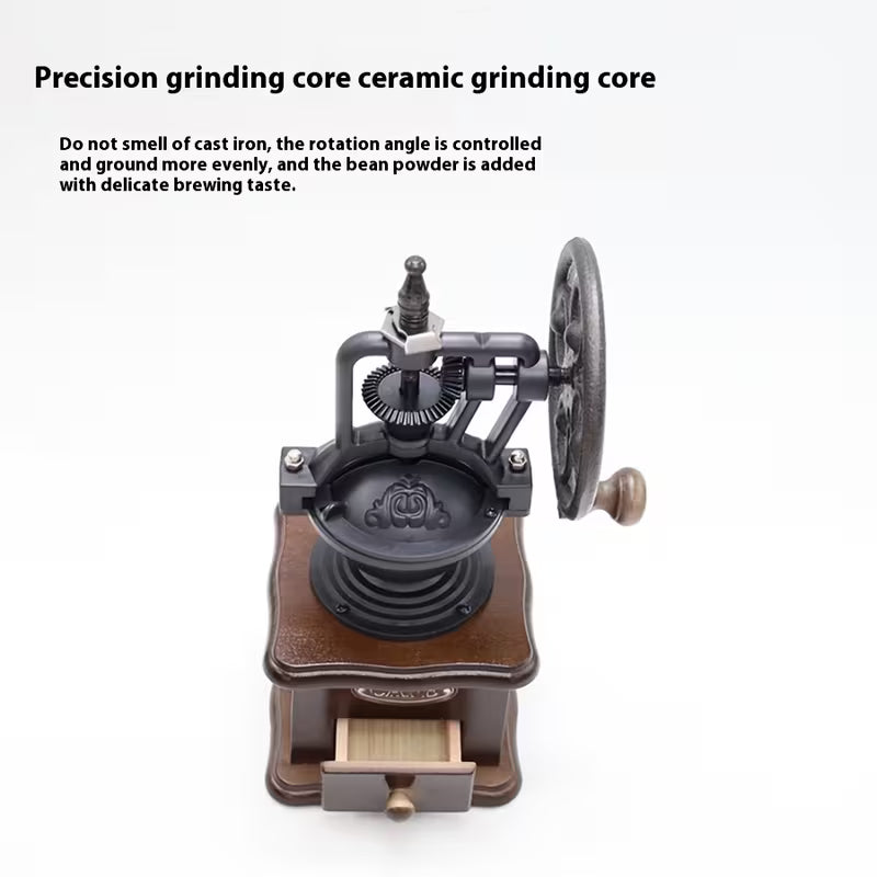 Manual Coffee Grinder, Wooden Bean Grinder Vintage Grinder