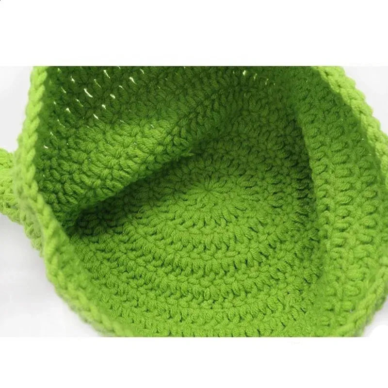 Knitted Green Ear Hat Adults