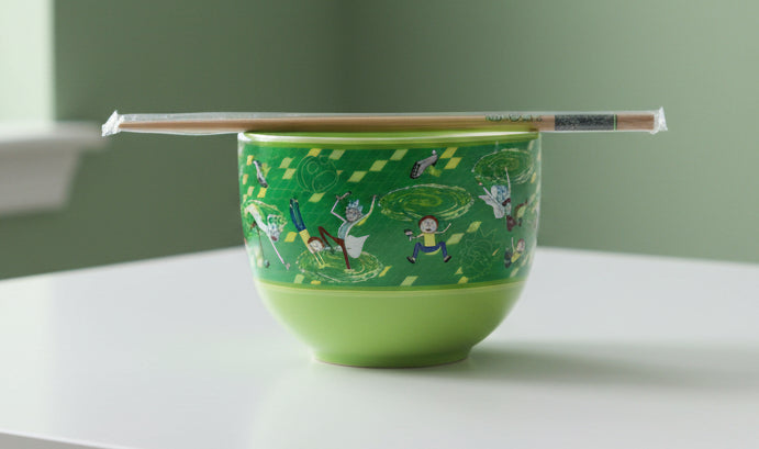 Rick & Morty 20oz Ceramic Ramen Bowl w/ Chopsticks and Spoon