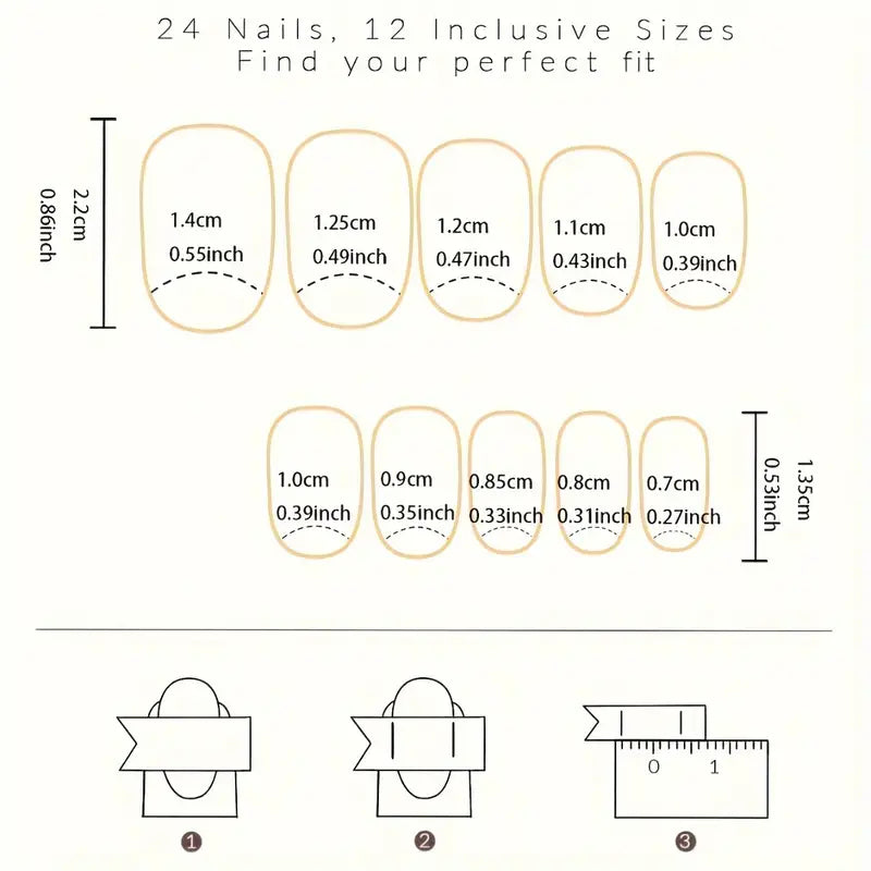 48pcs Christmas Press On Nails