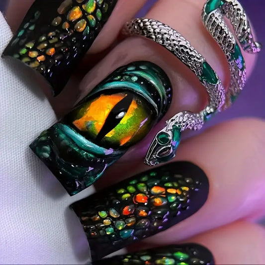 24pcs Snake Press on Nails