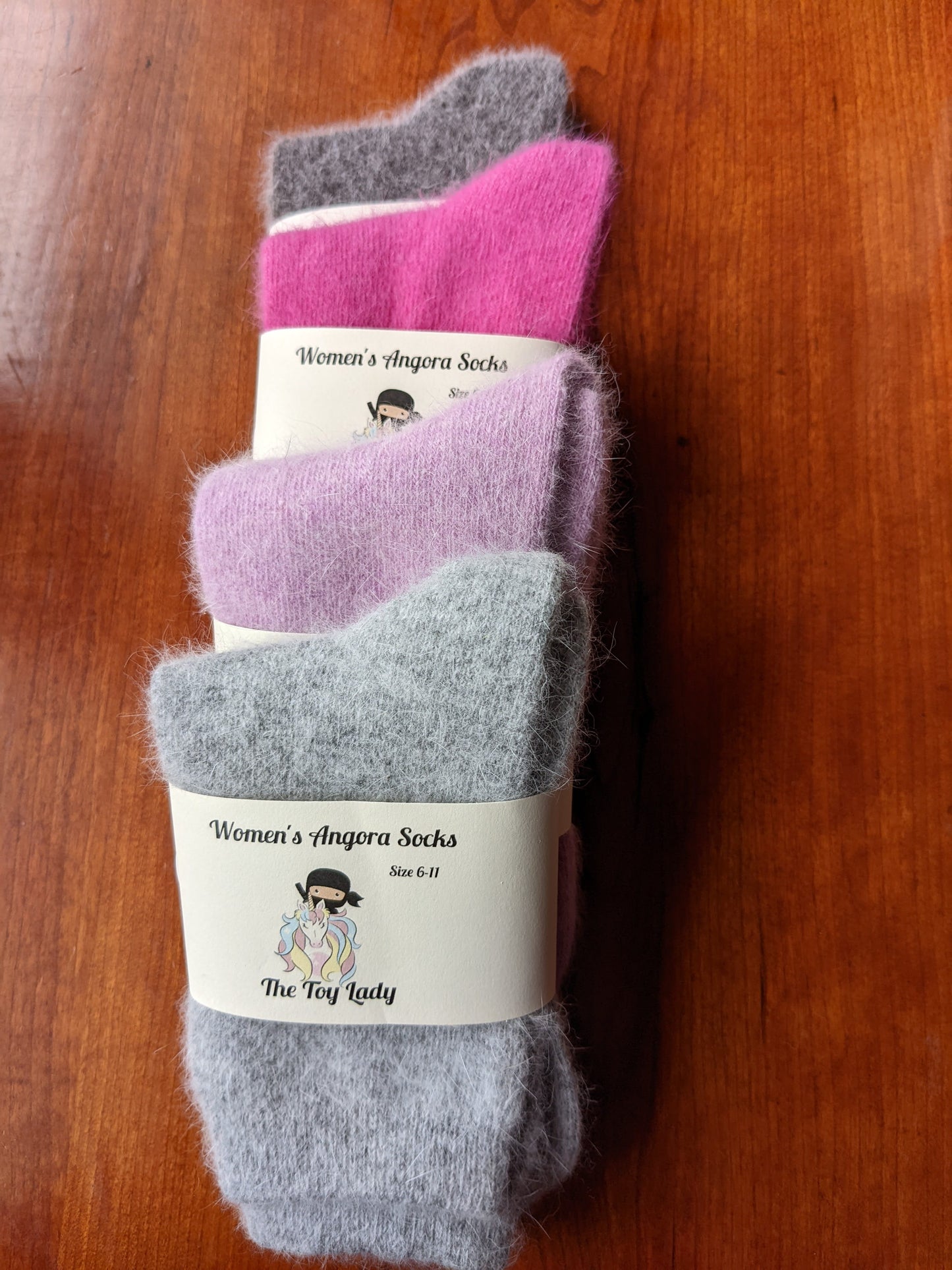 2 Pair Adult Angora Rabbit Fiber Socks