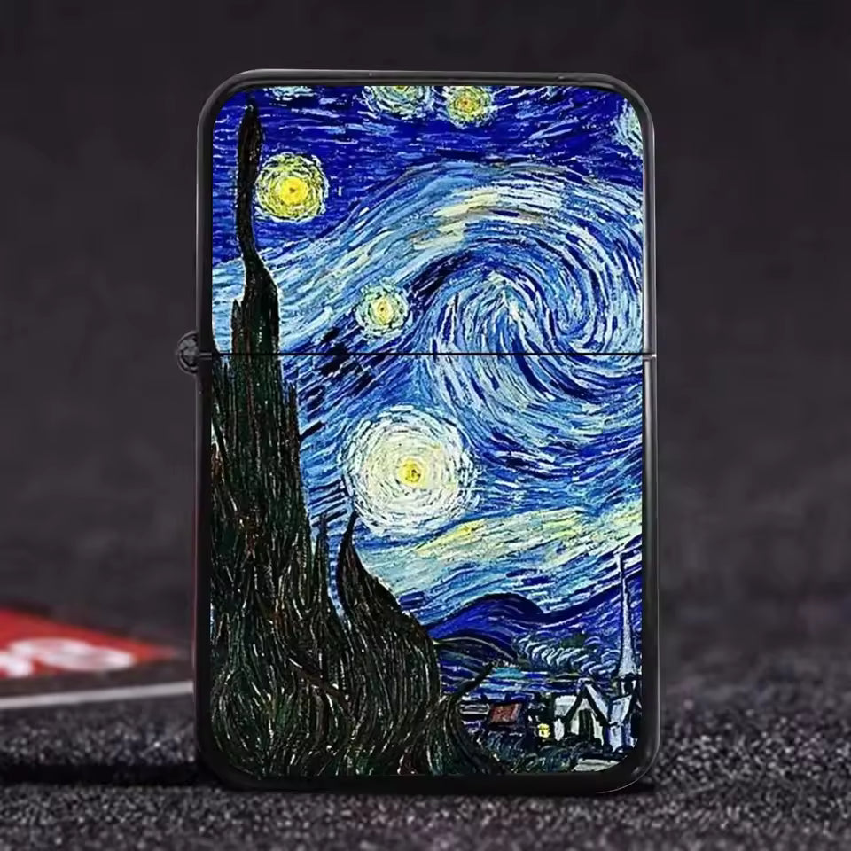 Starry Night Zippo Style Lighter Refillable Van Gogh