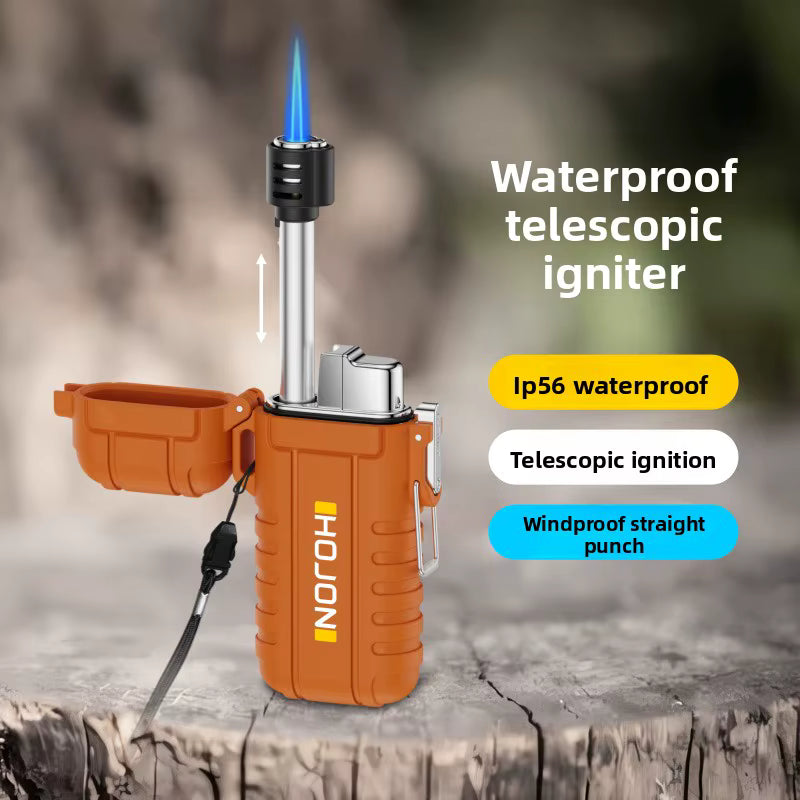 Telescopic Waterproof Butane Lighter with lanyard