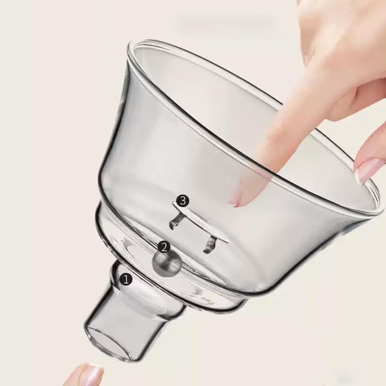 Glass Automatic Dragon Tea Set, with Tray.
