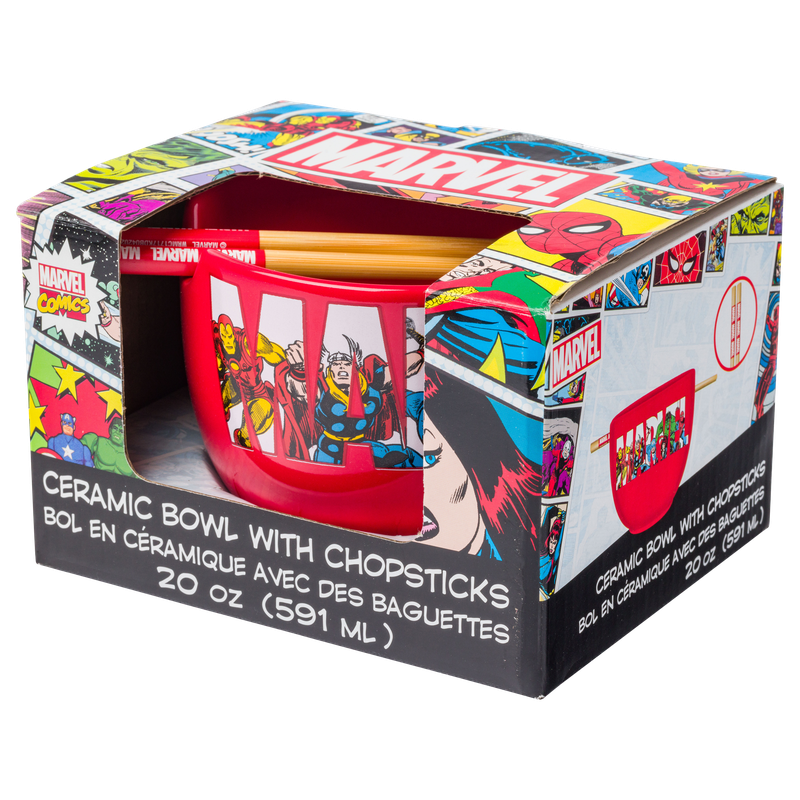 Marvel Comics Boxed 20oz. Ceramic Ramen Bowl with Chopsticks