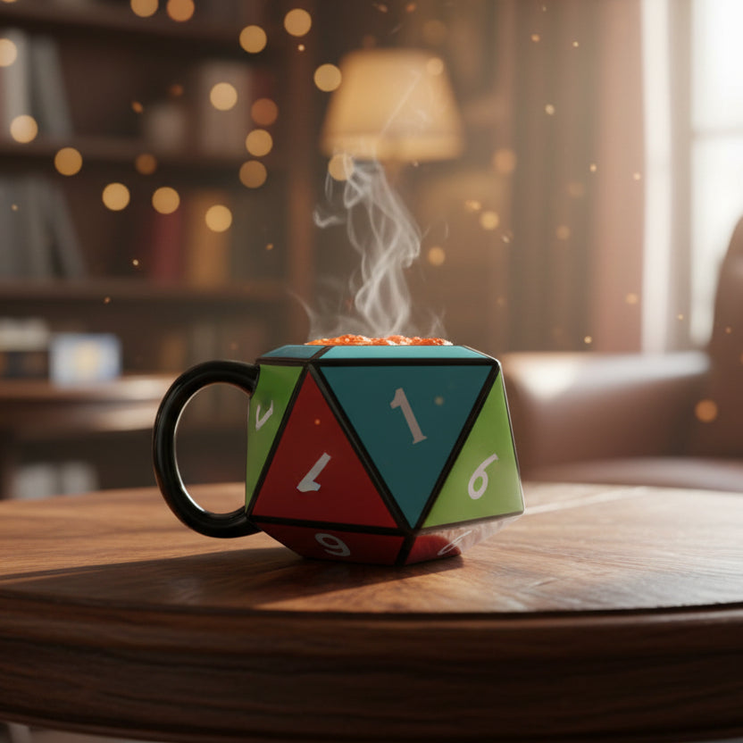 Dungeons & Dragons D20 Die Ceramic 3D Sculpted Mug