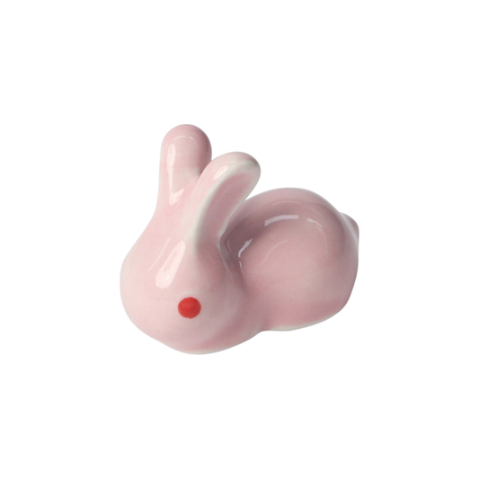 Rabbit Bunny Porcelain Chopsticks Rest 2"L Pink (12/288)