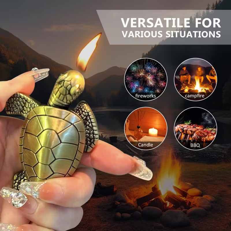 Metal Turtle Butane Torch Lighter Refillable