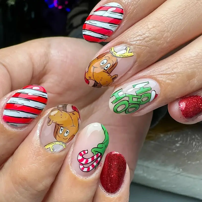 48pcs Christmas Press On Nails