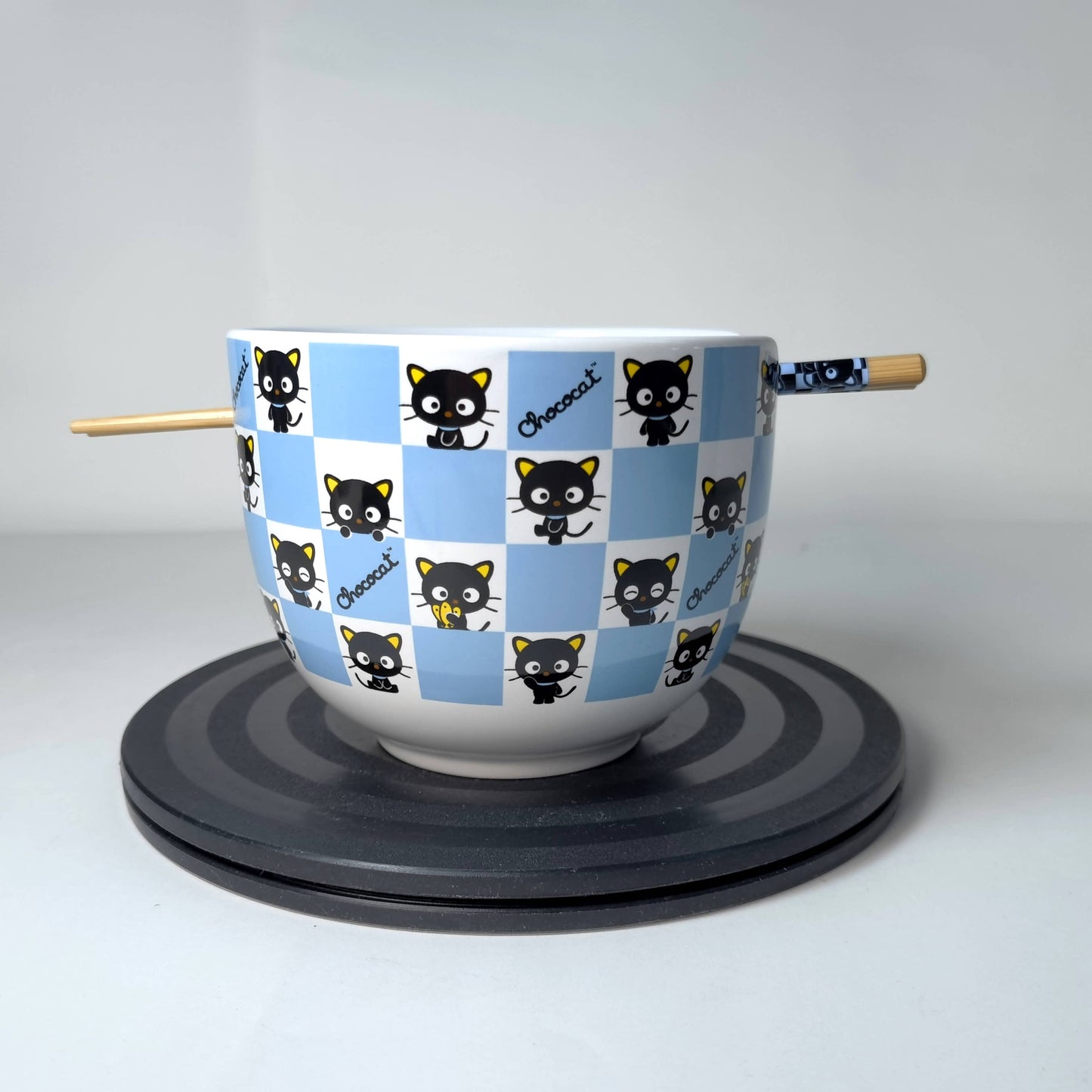 Sanrio Chococat Checker Pattern 20oz Ceramic Ramen Bowl