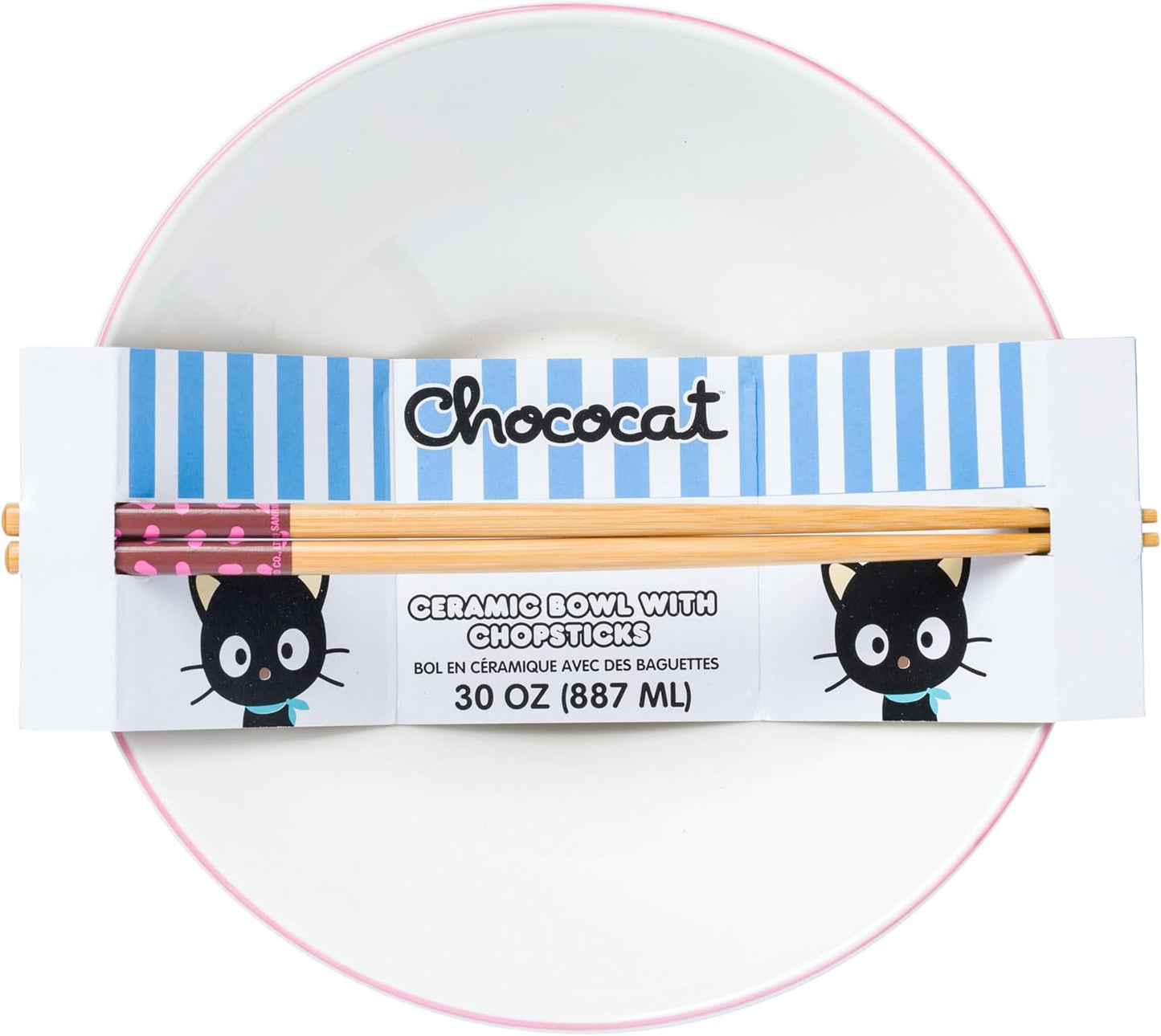 Chococat Chocolate Sprinkle Heart 30oz Ceramic Ramen Bowl
