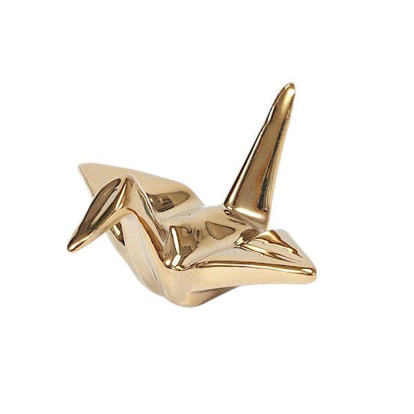 Origami Crane Porcelain Chopsticks Rest 2"L Gold (12/288)