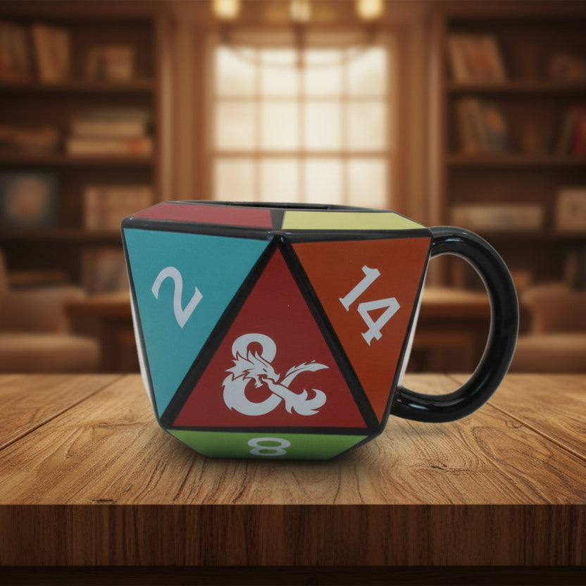 Dungeons & Dragons D20 Die Ceramic 3D Sculpted Mug