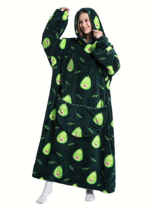 Adult Fleece Hoodie Green Avocado