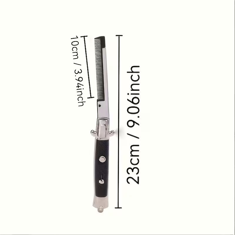 Folding Spring Comb - Fine-Toothed Portable Hair Styling Comb with Spring-Loaded Teeth