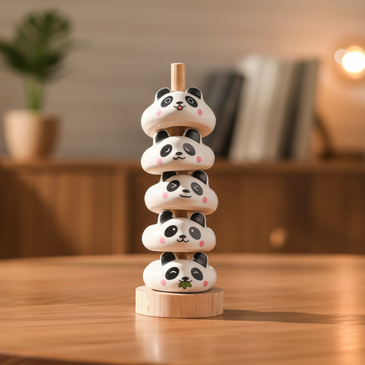Panda 5 Piece Chopsticks Rest Set with Wood Holder