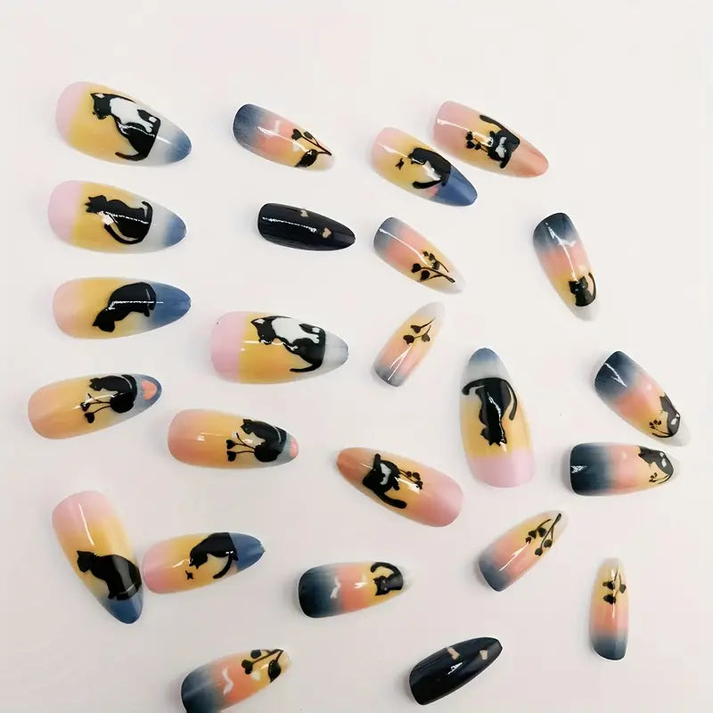 24pcs Cat Press On Nails