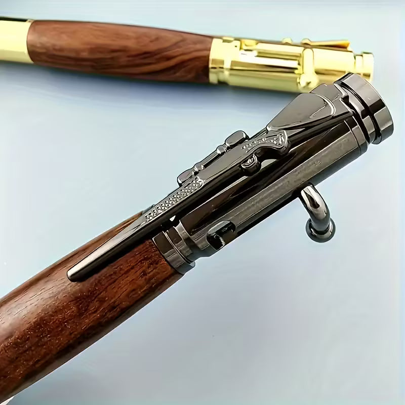 high-end and creative bullet shaped tactical pen gun shaped pen Metal Black