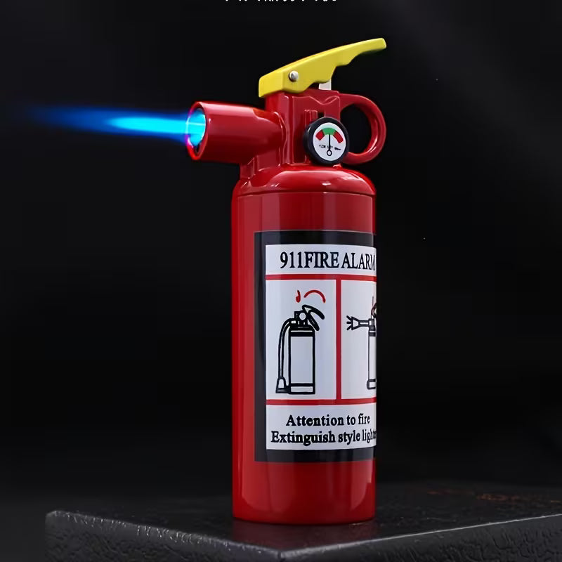 Windproof Fire Extinguisher Lighter Refillable Butane Lighter Red