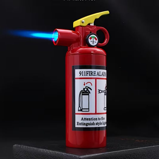 Windproof Fire Extinguisher Lighter Refillable Butane Lighter Red