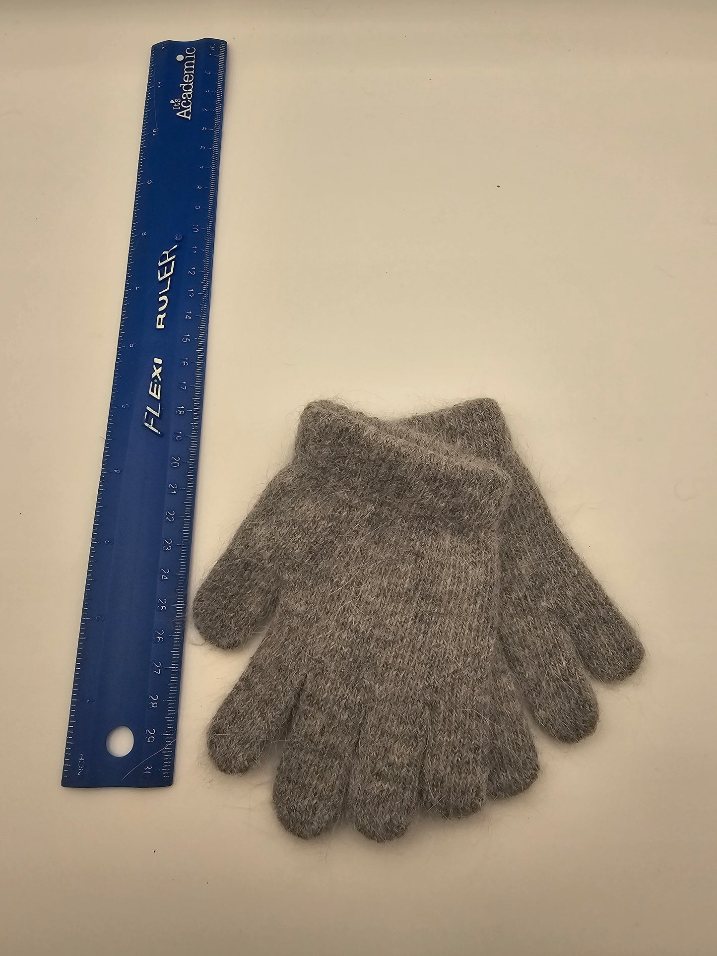 Angora Grey Stretchy Gloves Kids