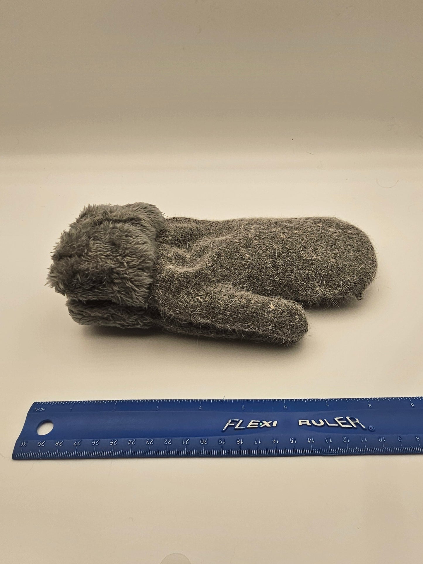 adult Angora Dark Grey Mittens