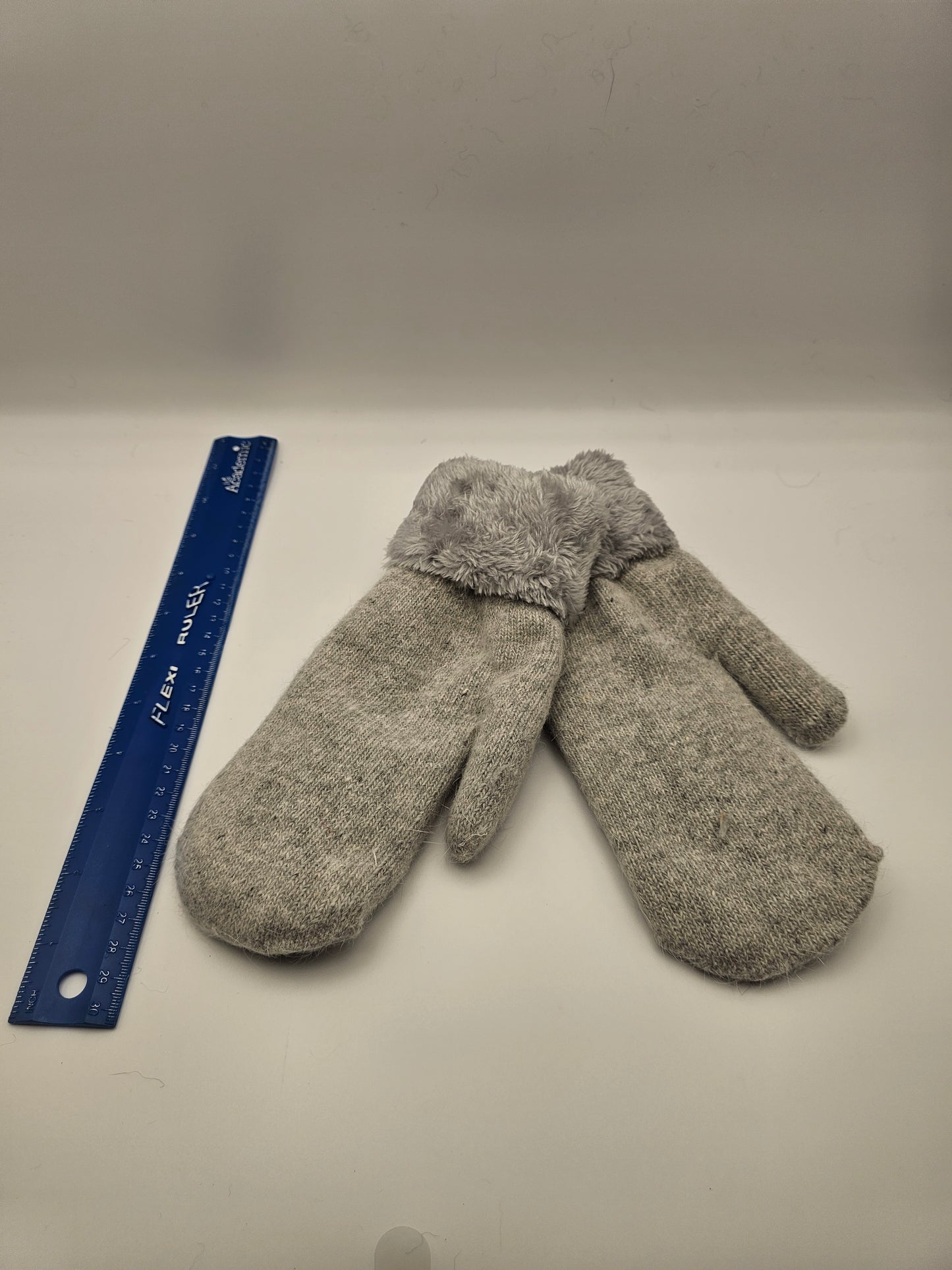 Angora Grey Mittens