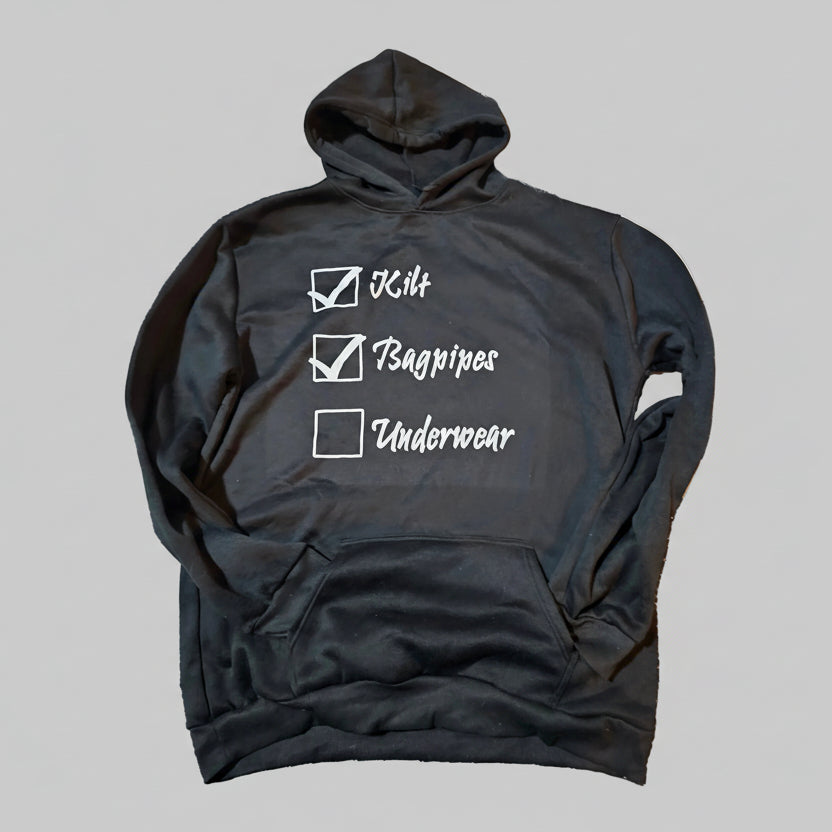 Kilt, Bagpipe, Underwear Hoodie Men's