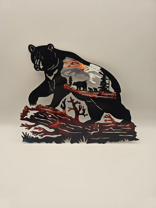 Metal Bear Landscape Sign