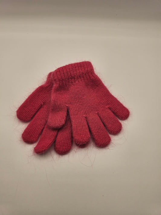 Angora Pink Stretchy Gloves Kids