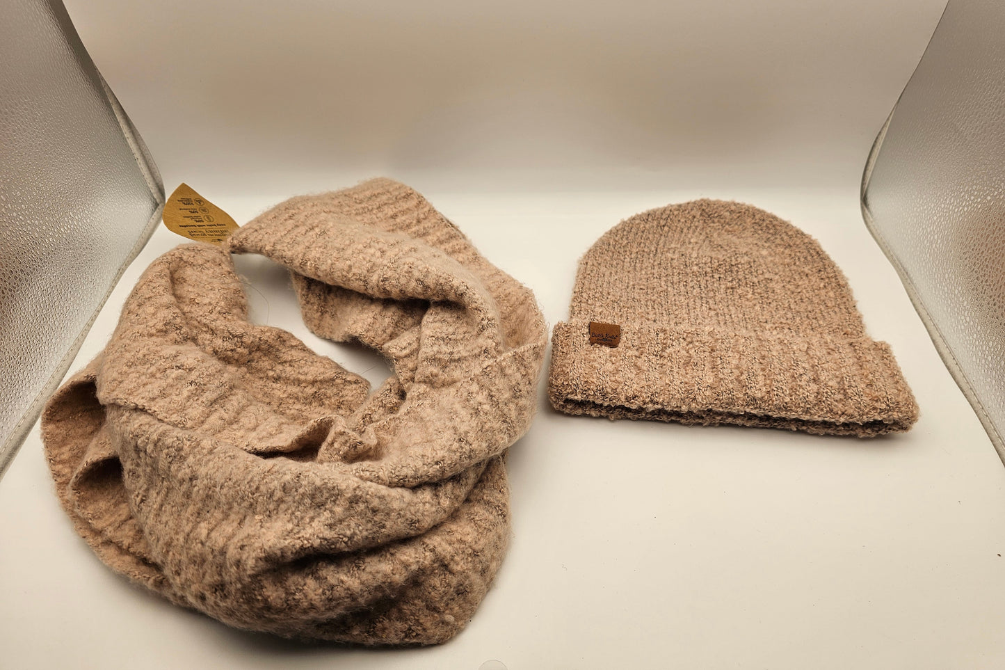 Common Good Infinity Scarf and Winter hat Light Pink