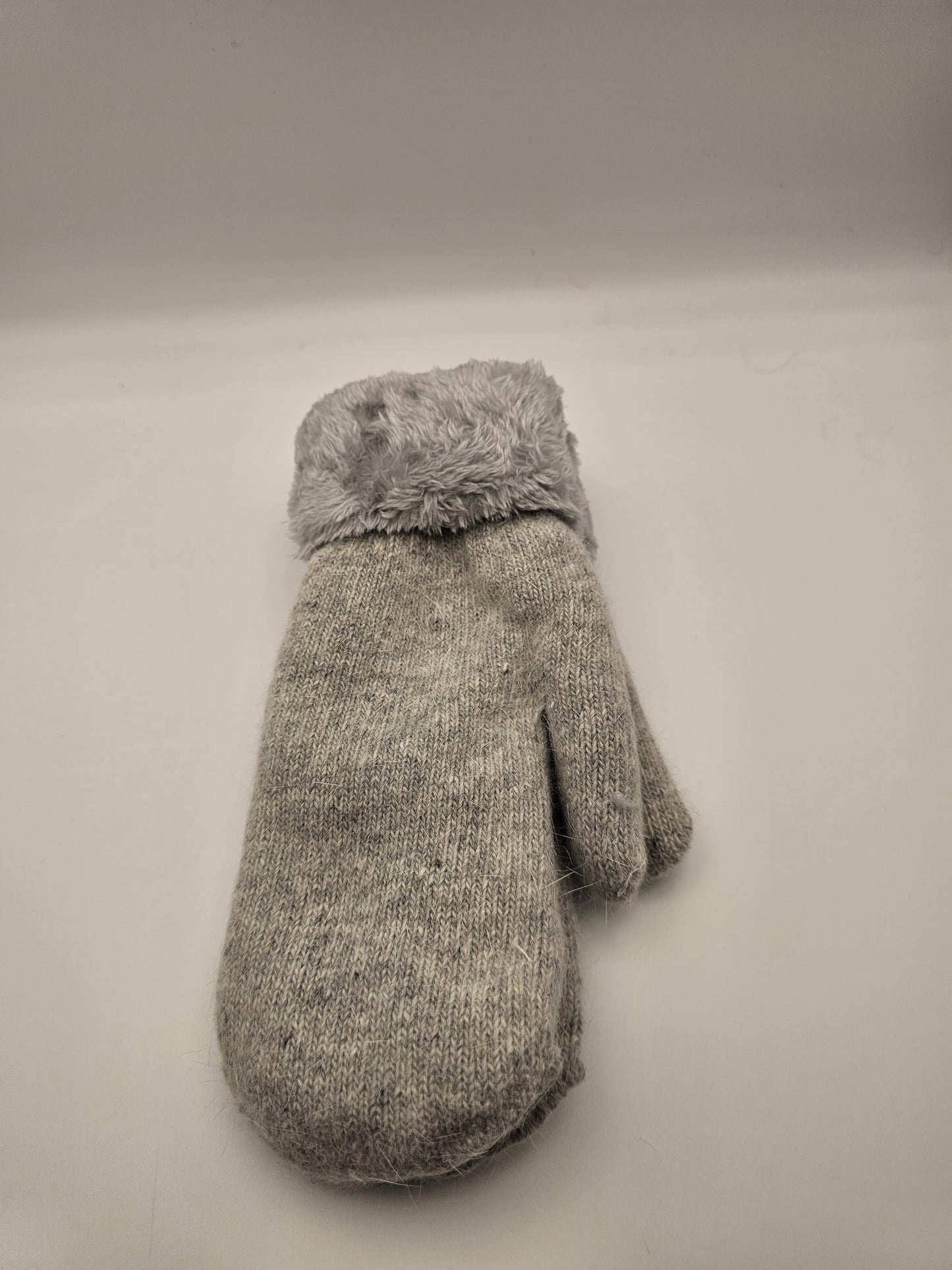 Angora Grey Mittens