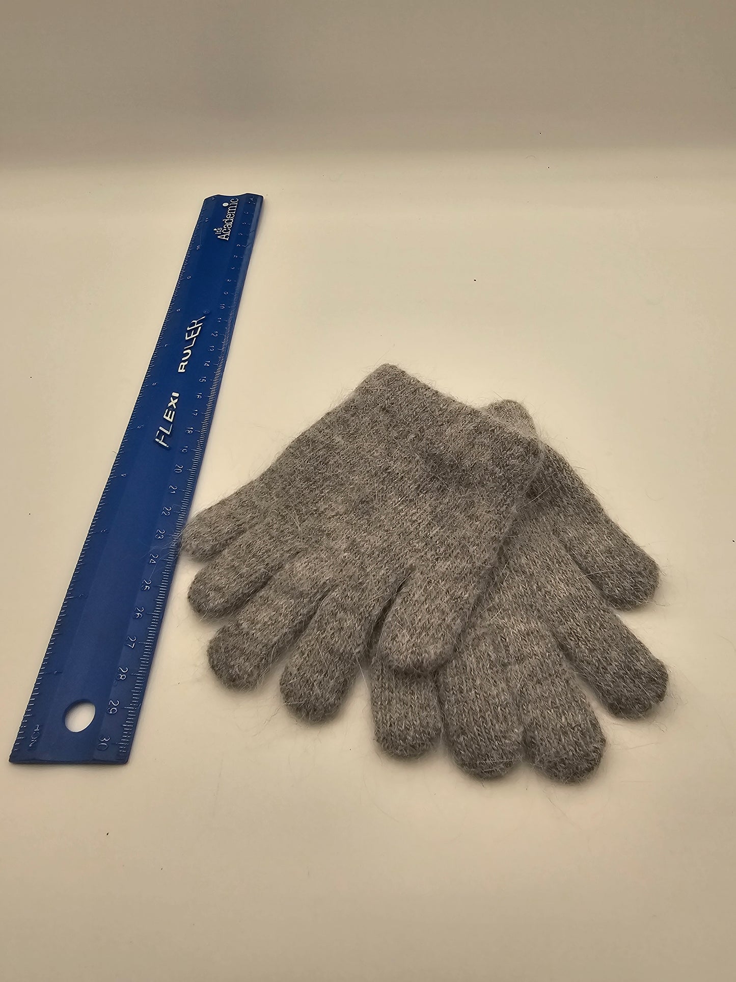 Angora Grey Stretchy Gloves Kids