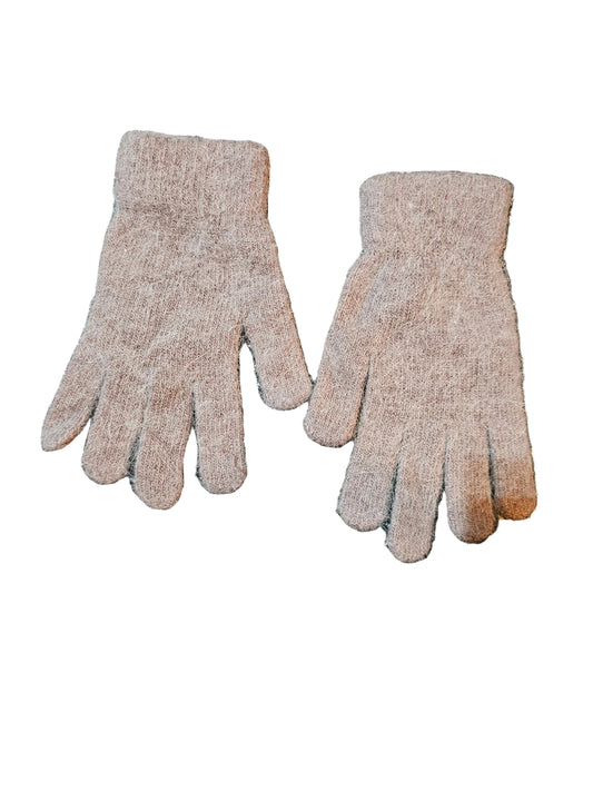 Brown Angora Fiber Stretchy Gloves Adult