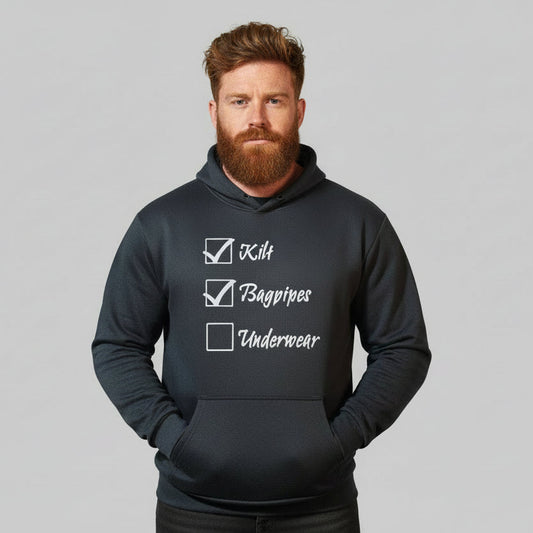 Kilt, Bagpipe, Underwear Hoodie Men's