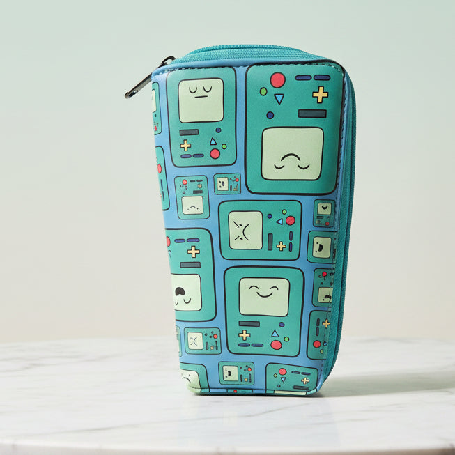 Women's Anime Wallet with Green Zipper