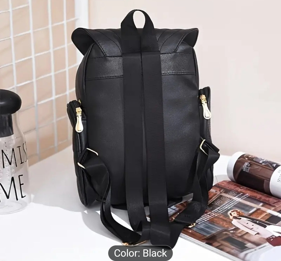 Black Owl Backpack Bag