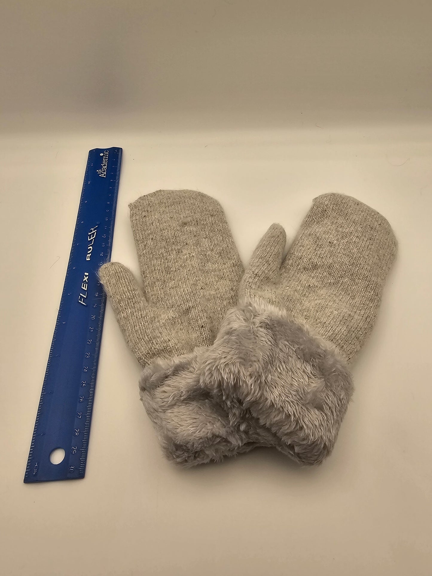 Angora Grey Mittens