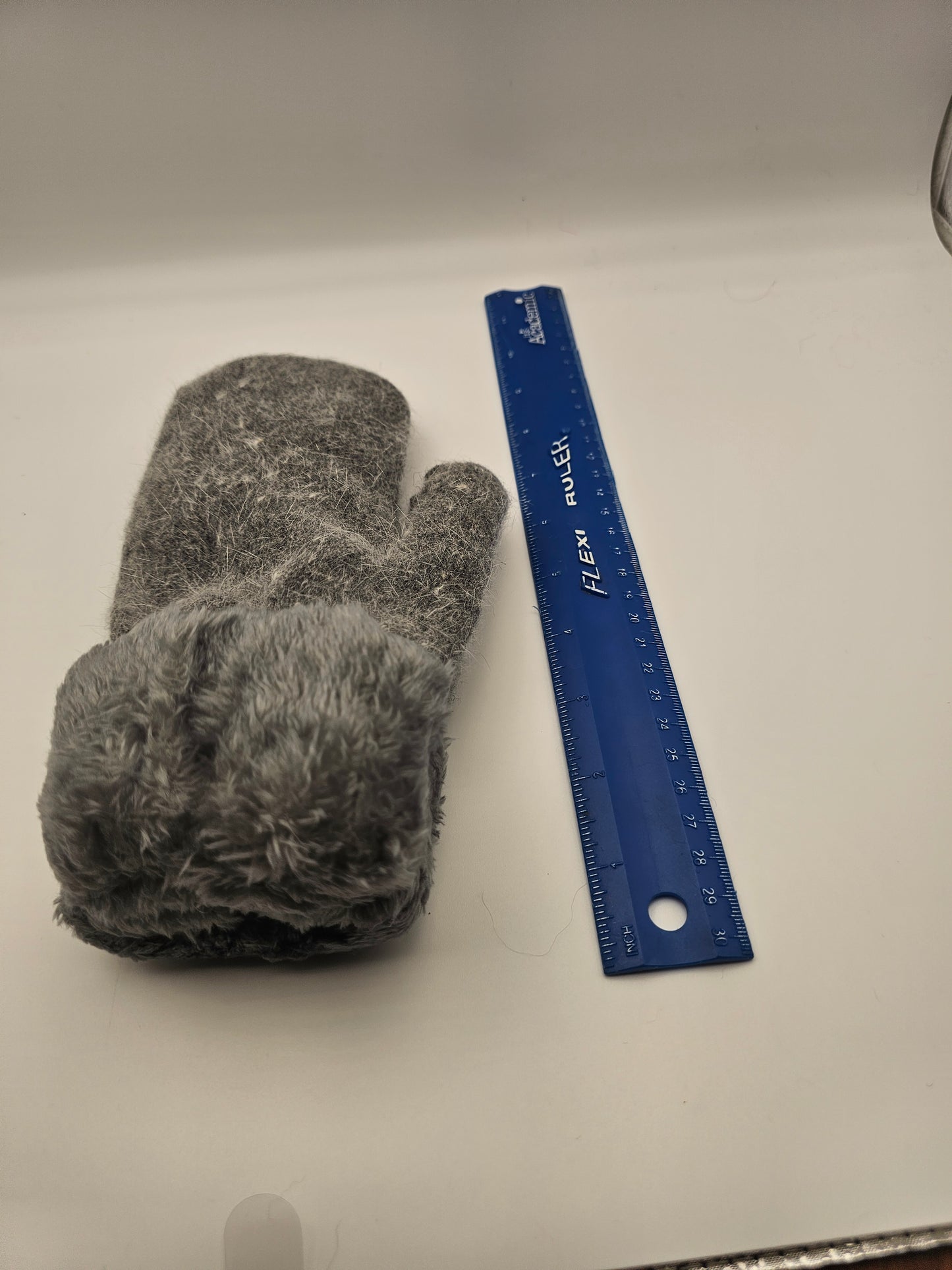 adult Angora Dark Grey Mittens