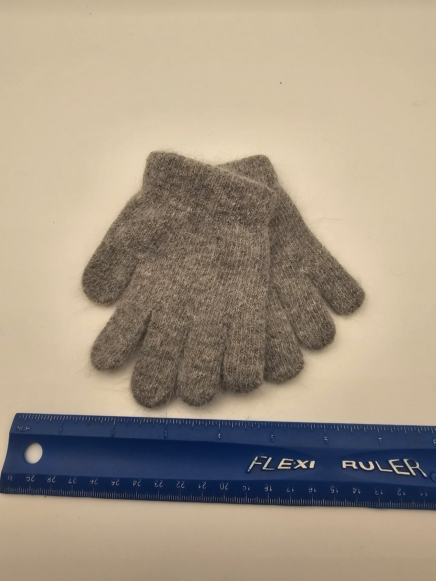 Angora Grey Stretchy Gloves Kids