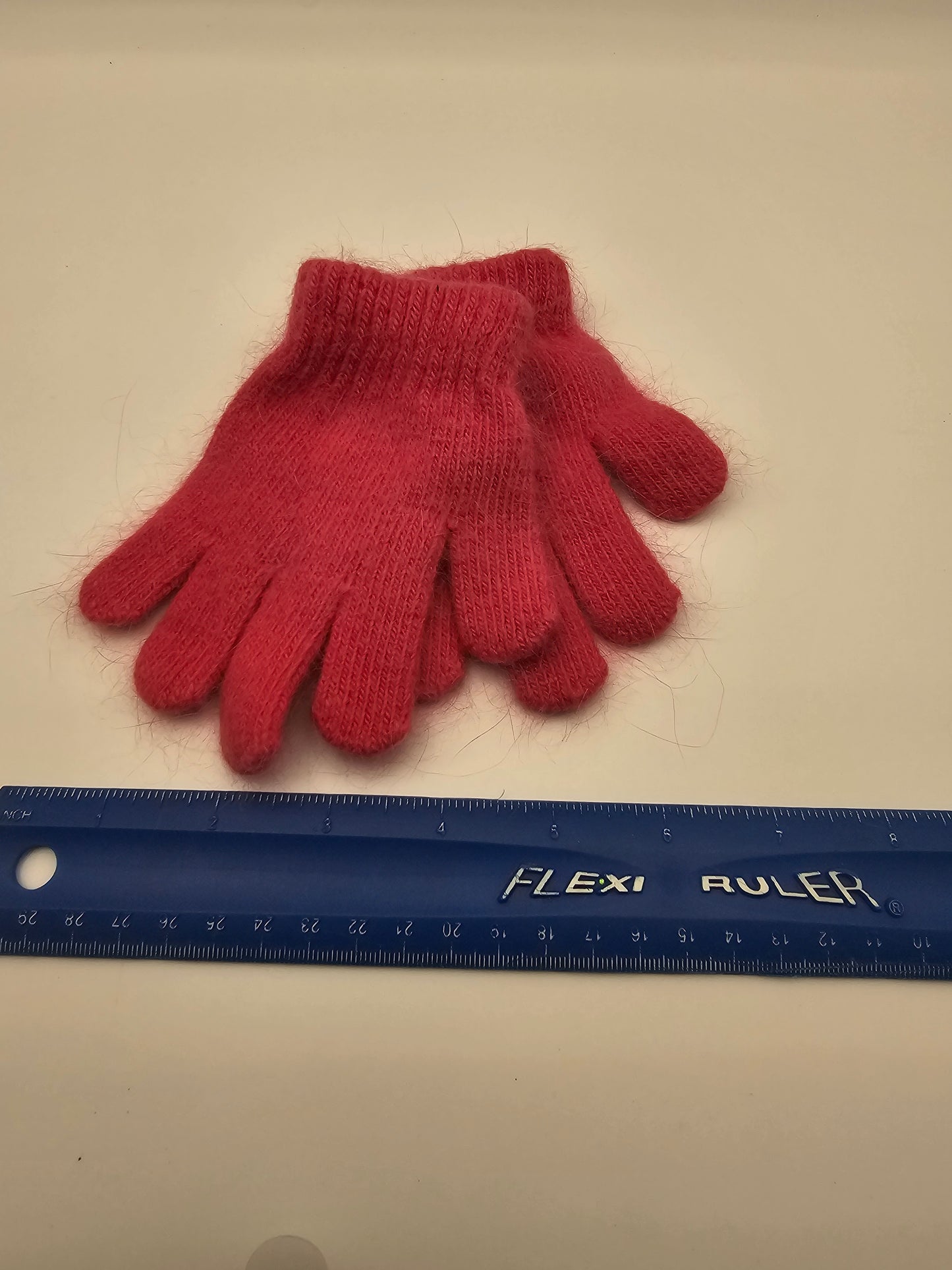 Angora Pink Stretchy Gloves Kids