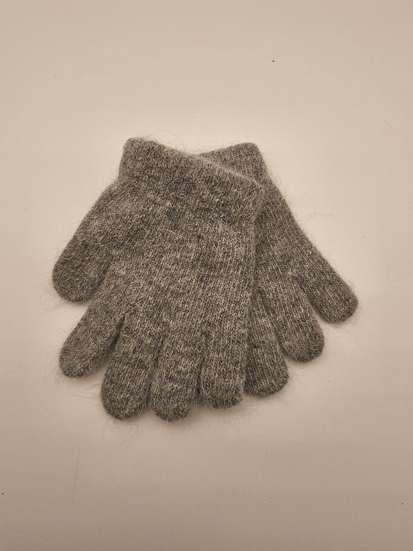 Angora Grey Stretchy Gloves Kids