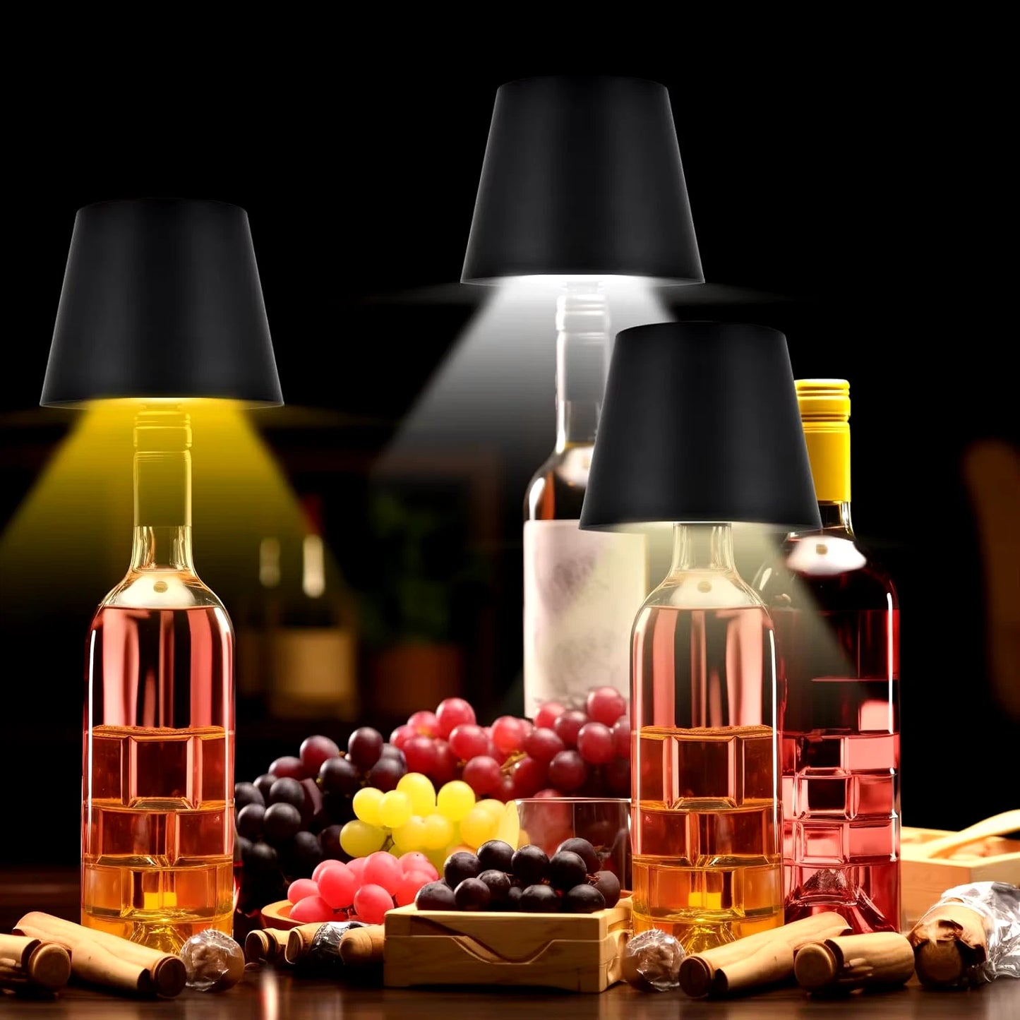Dimming Metal Wine Bottle Light, Rechargeable Waterproof Bottle Touch Lamp
