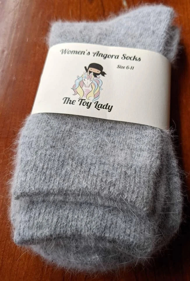 2 Pair Adult Angora Rabbit Fiber Socks
