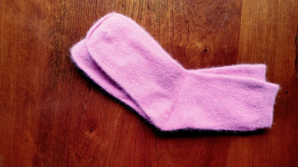 2 Pair Adult Angora Rabbit Fiber Socks