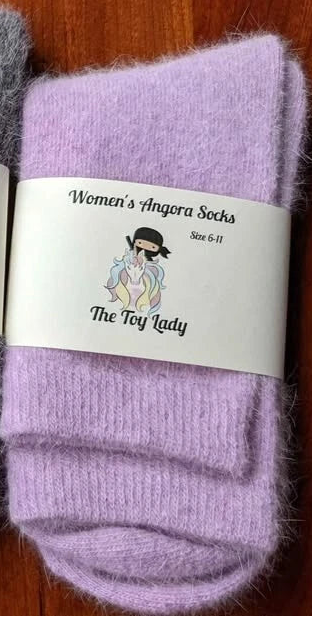 2 Pair Adult Angora Rabbit Fiber Socks